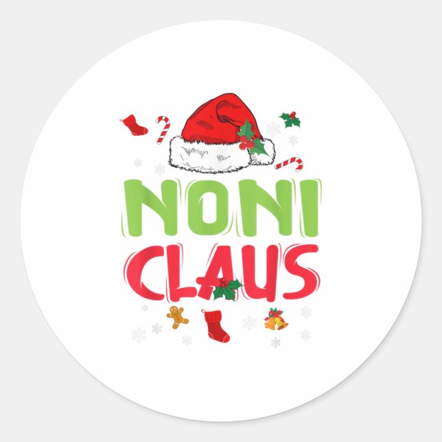 Noni Claus Christmas Family Matching Pa Classic Round Sticker (Front)