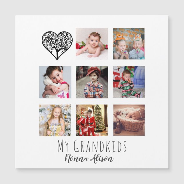 NONNA 8 x Photo Collage Grandchildren Family Tree (Front)