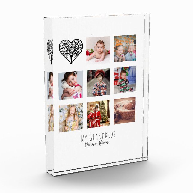 NONNA 8 x Photo Collage Grandchildren Family Tree Block (Left)