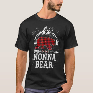 Nonna Bear Christmas Pajama Red Plaid Buffalo Fam T-Shirt