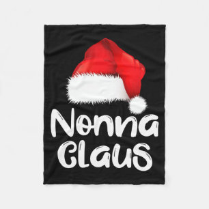 Nonna Claus Christmas Family Matching Santa Hat Pa Fleece Blanket