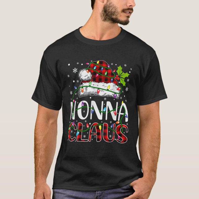 Nonna claus christmas lights matching family xmas  T-Shirt (Front)