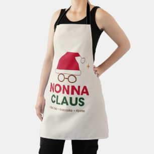 Nonna Claus Cute Italian Christmas PVC Bar Mat Apron