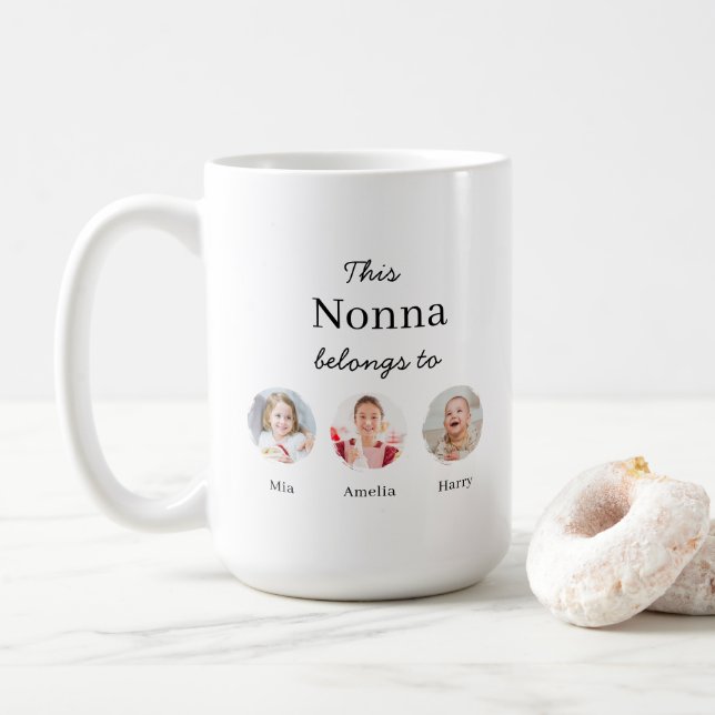 Nonna Gift Personalised  Coffee Mug (With Donut)
