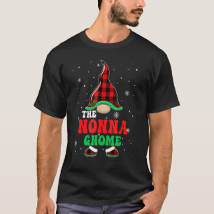Nonna Gnome Buffalo Plaid Matching Family Christma T-Shirt