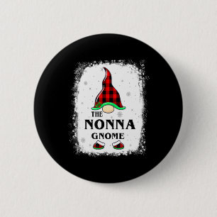Nonna Gnome Buffalo Plaid Matching Family Xmas Paj 6 Cm Round Badge