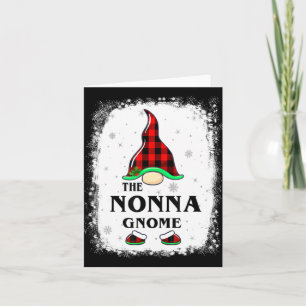 Nonna Gnome Buffalo Plaid Matching Family Xmas Paj Card