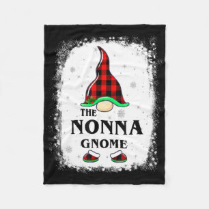 Nonna Gnome Buffalo Plaid Matching Family Xmas Paj Fleece Blanket