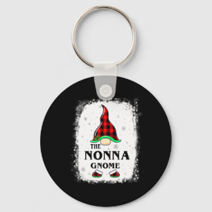 Nonna Gnome Buffalo Plaid Matching Family Xmas Paj Key Ring