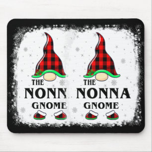 Nonna Gnome Buffalo Plaid Matching Family Xmas Paj Mouse Mat