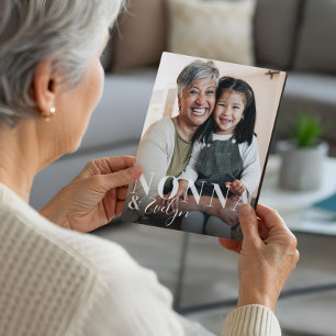 Nonna & Grandchild Script Name Photo Keepsake Plaque
