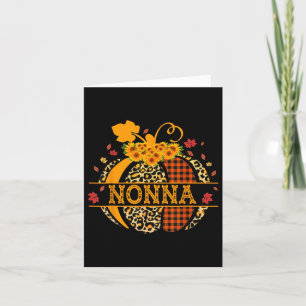 Nonna Leopard Floral Pumpkin Fall Autumn Thanksgiv Card