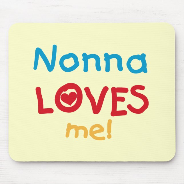 Nonna Loves Me T-shirts and Gifts Mouse Mat (Front)