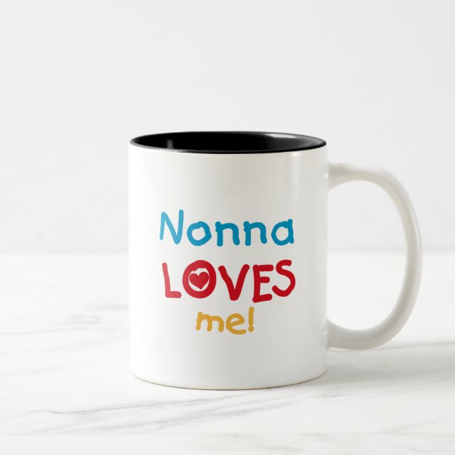 Nonna Loves Me T-shirts and Gifts Two-Tone Coffee Mug (Right)