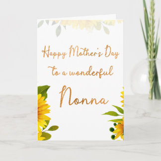 Nonna Mother's Day Sunflower Watercolor Card