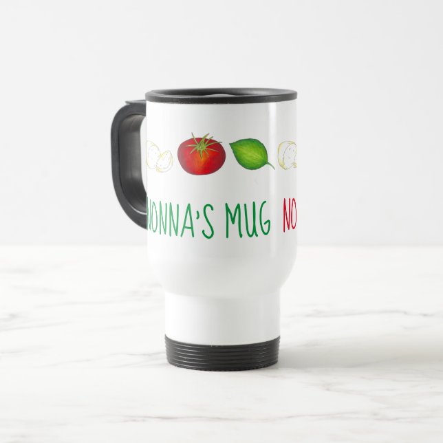 Nonna Mozzarella Tomato Basil Italian Grandmother Travel Mug (Front Left)