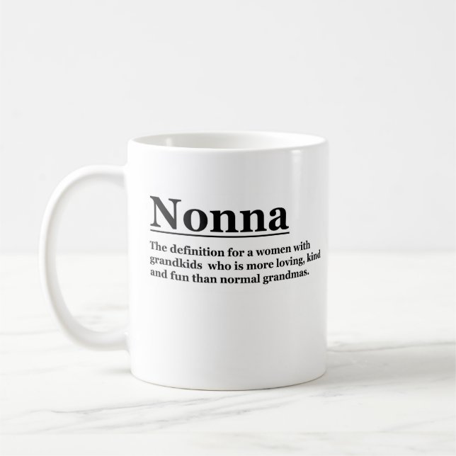 Nonna Mug. Personalised Grandmother Gift.  Coffee Mug (Left)