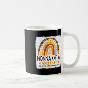 Nonna Of A Warrior Childhood Cancer Leopard Print  Coffee Mug