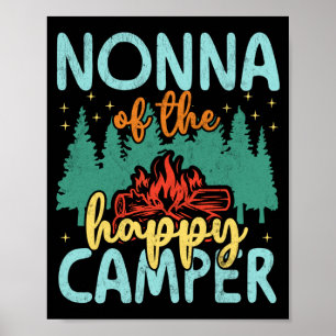 Nonna of happy camper 1st birthday party retro poster