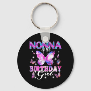 Nonna Of The Birthday Girl Butterfly Family Key Ring
