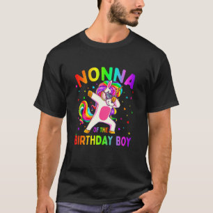 Nonna of the Birthday Party Boy Dabbing Unicorn T-Shirt