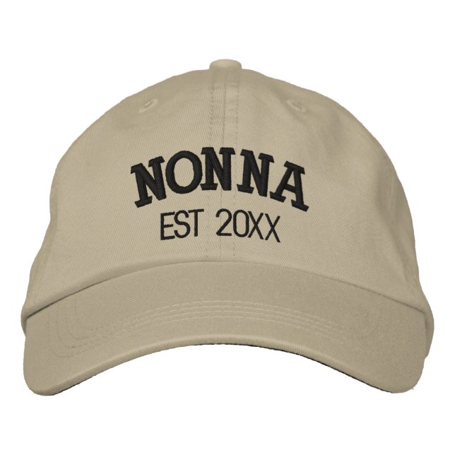 Nonna Personalised Grandma Gift Custom Text Embroidered Hat (Front)