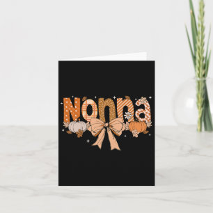 Nonna Pumpkin Fall Coquette Bow Thanksgiving Mum W Card