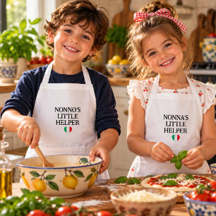 Nonna’s Little Helper Kids - Italian Flag Heart Apron