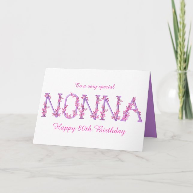 Nonna watercolor Orchid custom birthday Card (Front)