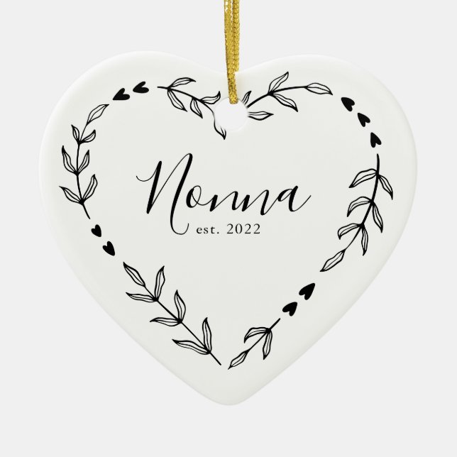 Nonna Year Est. Christmas Ceramic Ornament (Front)
