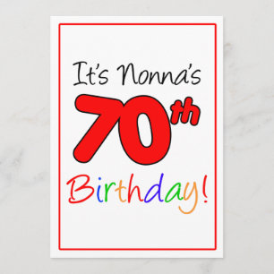 Nonna's 70th Milestone Birthday Party Celebration Invitation