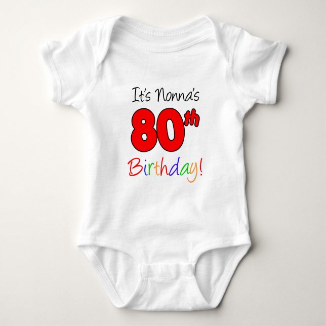 Nonna's 80th Birthday Baby Bodysuit (Front)