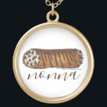 Nonna's Kitchen Italian Grandmother Cannoli Pastry Gold Plated Necklace<br><div class="desc">Design features an original marker illustration of a delicious chocolate chip cannoli pastry. An Italian food favourite! 

This Italian bakery foodie design is also available on other products. Don't see what you're looking for? Need help with customisation? Contact Rebecca to have something designed just for you.</div>