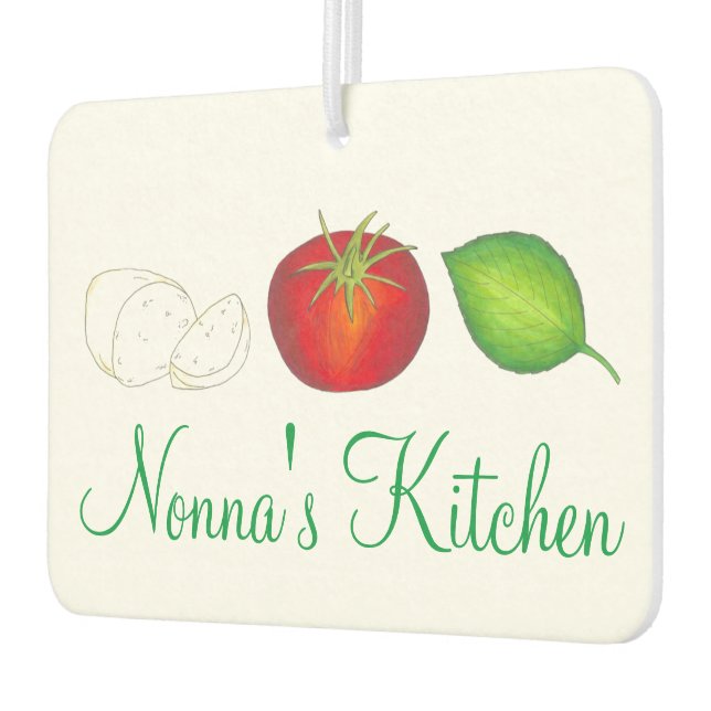 Nonna's Kitchen Mozzarella Tomato Basil Italian Car Air Freshener (Left)
