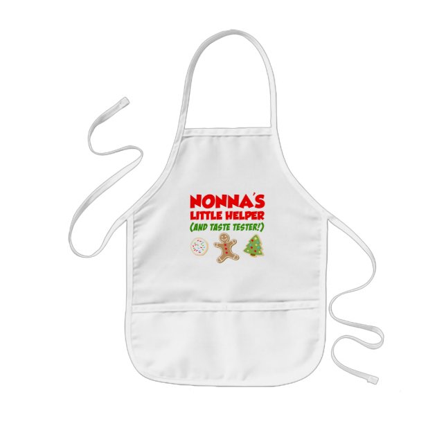 Nonna's Little Helper Christmas Cookies Kids Apron (Front)