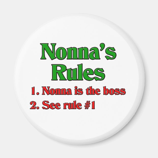 Nonna's Rules Magnet (Front)