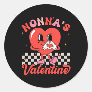 Nonna's Valentine Happy Valentines Day Boy Girl Ki Classic Round Sticker