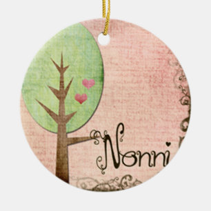 nonni heart tree pink ceramic tree decoration