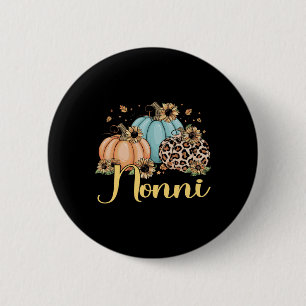 Nonni Leopard Pumpkin Women Thanksgiving Fall 6 Cm Round Badge
