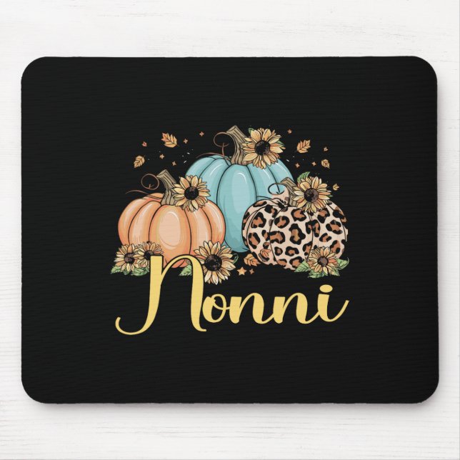 Nonni Leopard Pumpkin Women Thanksgiving Fall  Mouse Mat (Front)