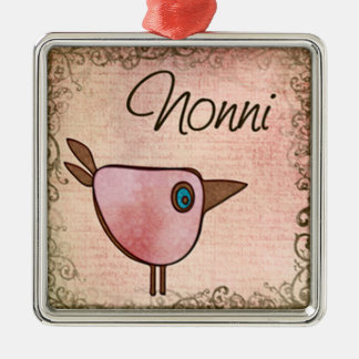 nonni pink birdie metal tree decoration