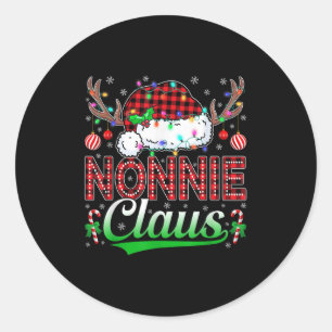 Nonnie Claus Christmas Lights Matching Family Xmas Classic Round Sticker