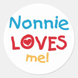 Nonnie Loves Me Tshirts and Gifts Classic Round Sticker