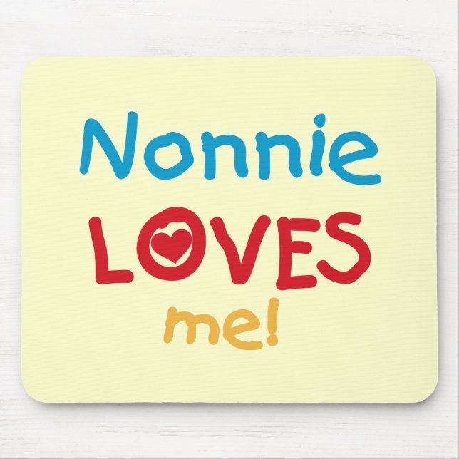 Nonnie Loves Me Tshirts and Gifts Mouse Mat (Front)