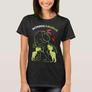 Nonniesaurus Nonnie 2 Kids Dinosaur Mother s Day T-Shirt