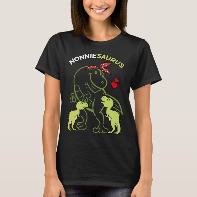Nonniesaurus Nonnie 2 Kids Dinosaur Mother s Day T-Shirt (Front)