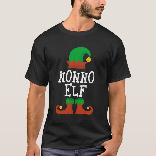 Nonno Elf Christmas Funny Xmas Gift T-Shirt (Front)