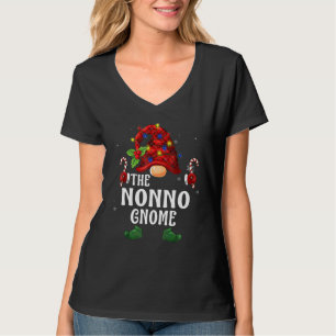 Nonno Gnome Buffalo Plaid Matching Family Christma T-Shirt