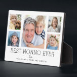 Nonno Grandfather Grandchildren Photo Collage Plaque<br><div class="desc">Simple and clean design lets your family photos shine on this Best Nonno Ever plaque. A large photograph in the centre with two smaller photos on either side let you insert your own photos easily. Best Nonno Ever is written below in a modern font. Two lines below let you complete...</div>