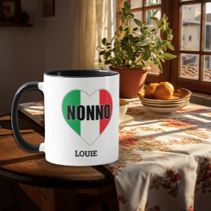 NONNO Italian Flag Heart Mug